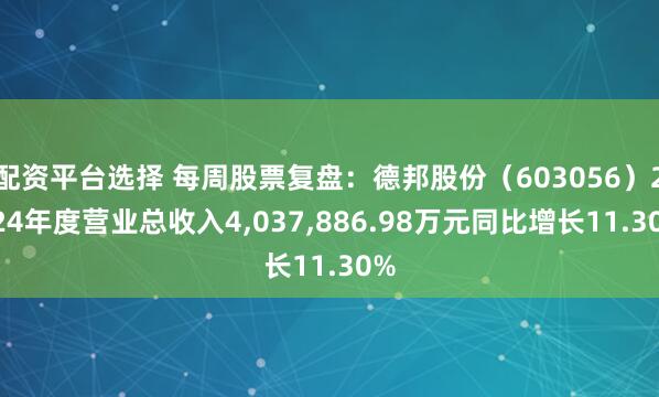 配资平台选择 每周股票复盘：德邦股份（603056）2024年度营业总收入4,037,886.98万元同比增长11.30%