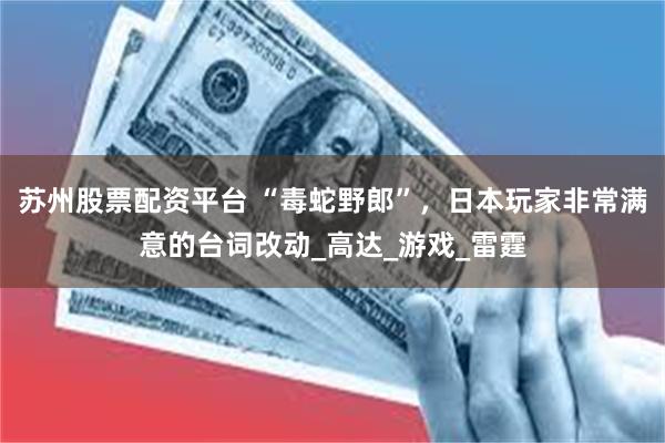 苏州股票配资平台 “毒蛇野郎”，日本玩家非常满意的台词改动_高达_游戏_雷霆