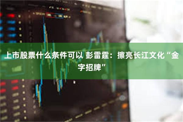 上市股票什么条件可以 彭雷霆：擦亮长江文化“金字招牌”